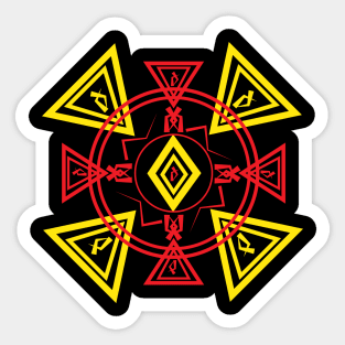 Magic runes  Mystical geometry sign  Alchemy mystical symbol Sticker